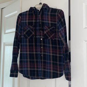 💚Tillys Flannel Hoodie